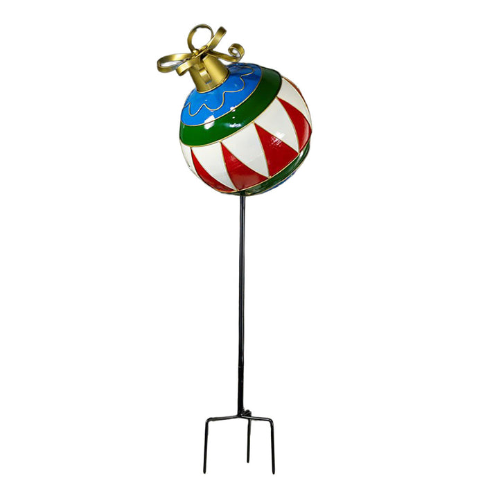 30.9 in Tall Multi-Colored Christmas Ball Ornament Stake
