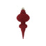9 3/4 in Plastic Flocked Finial Ornament - Burgundy