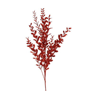 22 in Glitter Boxwood Spray - Red