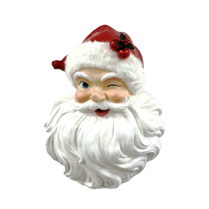 Resin Santa Wall Decor - Red/White