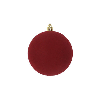 100 Mm Plastic Flocked Ball Ornament