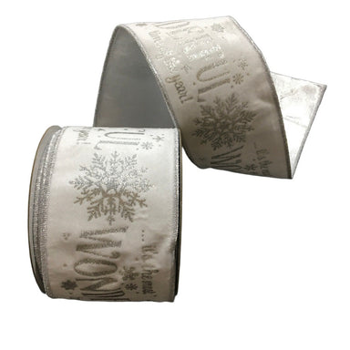 4 in Wonderful Year Ribbon - White/Silver
