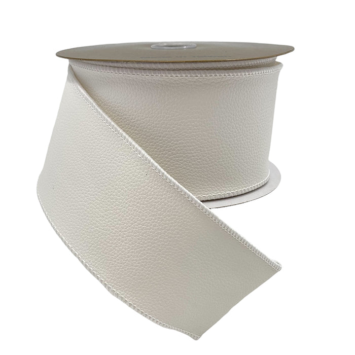 Faux Leather Ribbon - Ivory