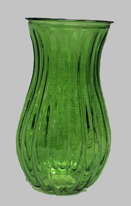 Ribbed Green Vase
