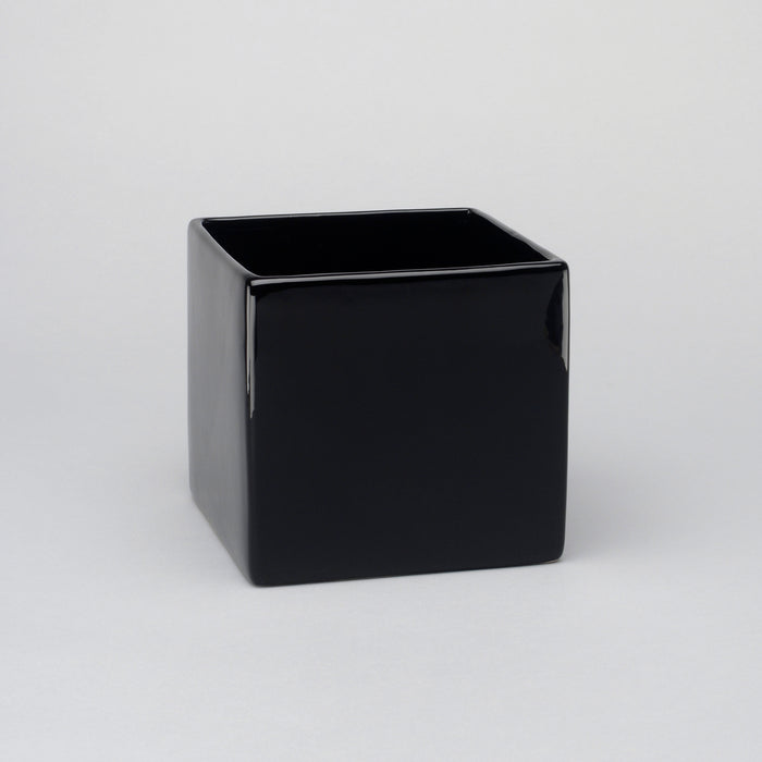 6" Ceramic Cube - Black