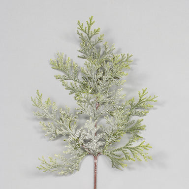 Frosted/Glittered Cedar Spray Frost Green