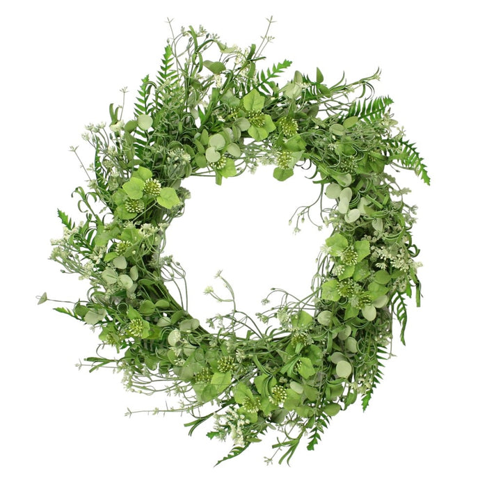 24 in Mix Greenery Wreath - Green/Cream