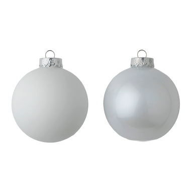 100 Mm Shiny/Matte Ball Ornament - White