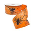 1.5" Spiders & Web Wired Ribbon - Orange/Black/White