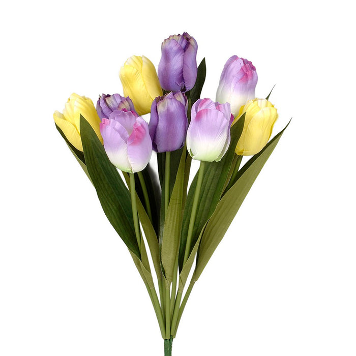 19 in Polyester/Satin Mixed Tulip Bush