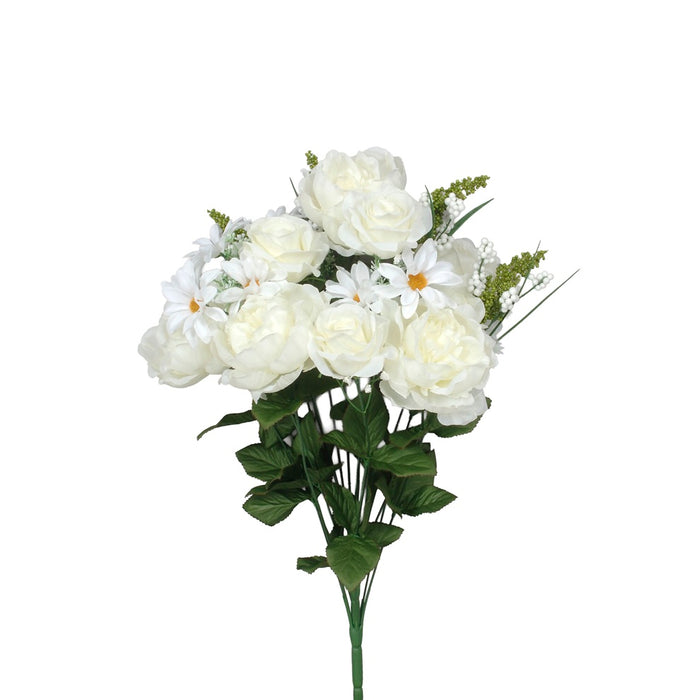 23" Peony/Rose/Daisy Bush - White