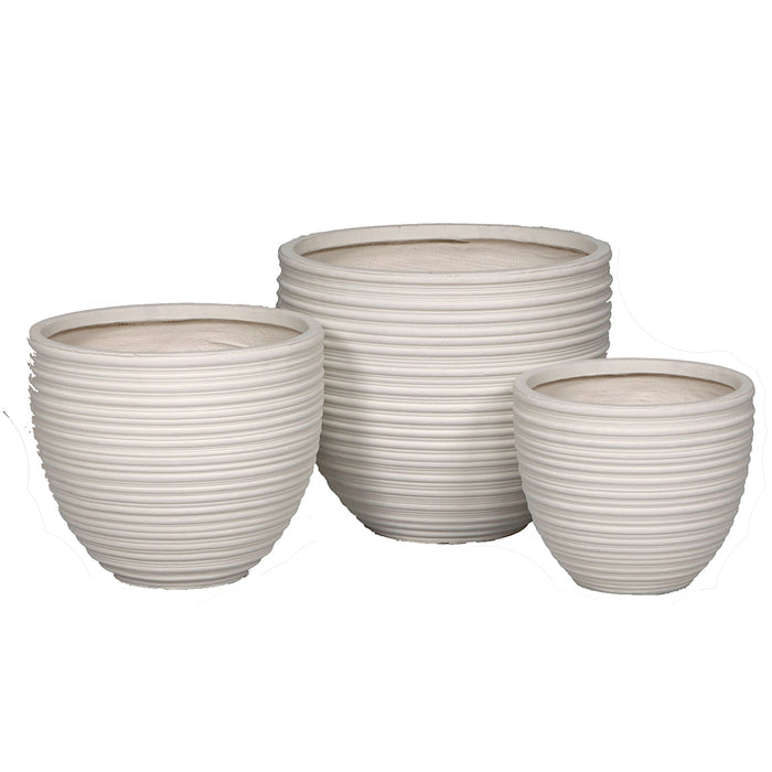 Fiber Clay Pot, Cream - Large