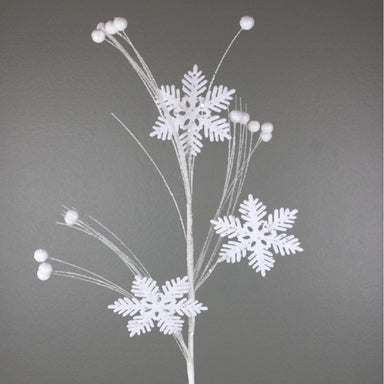 24 in Glitter Snowflake Spray - White