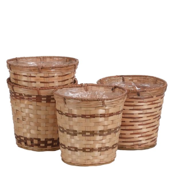 7" Round Bamboo Planter