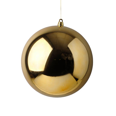 400 mm Plastic Ball Ornament - Gold/Gold