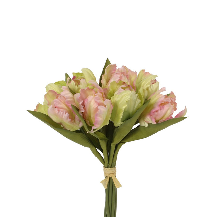 11 1/2 in Polyester Mixed Tulip Bundle - Pink/Green