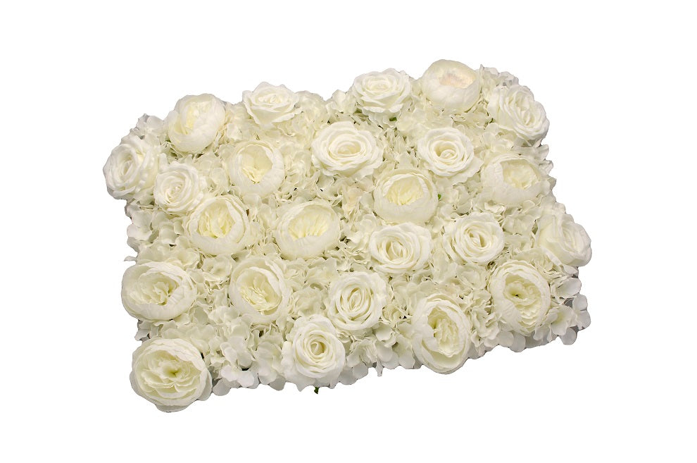 27" x 19" Polyester Rose/Peony/Hydrangea Mat - Cream