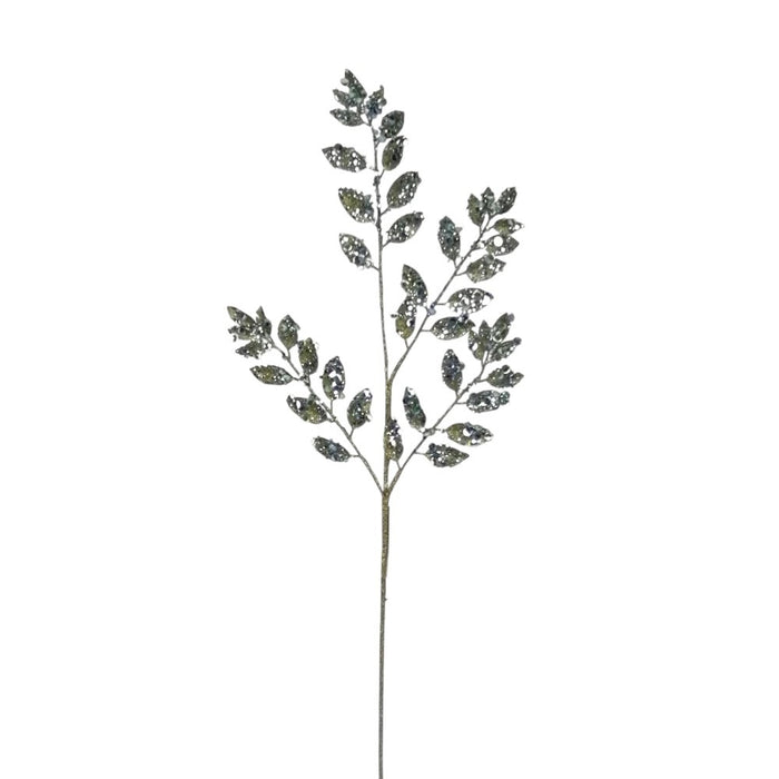 34 in Glitter Leaf Spray - Aqua