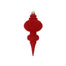 9 3/4 in Plastic Flocked Finial Ornament - Red