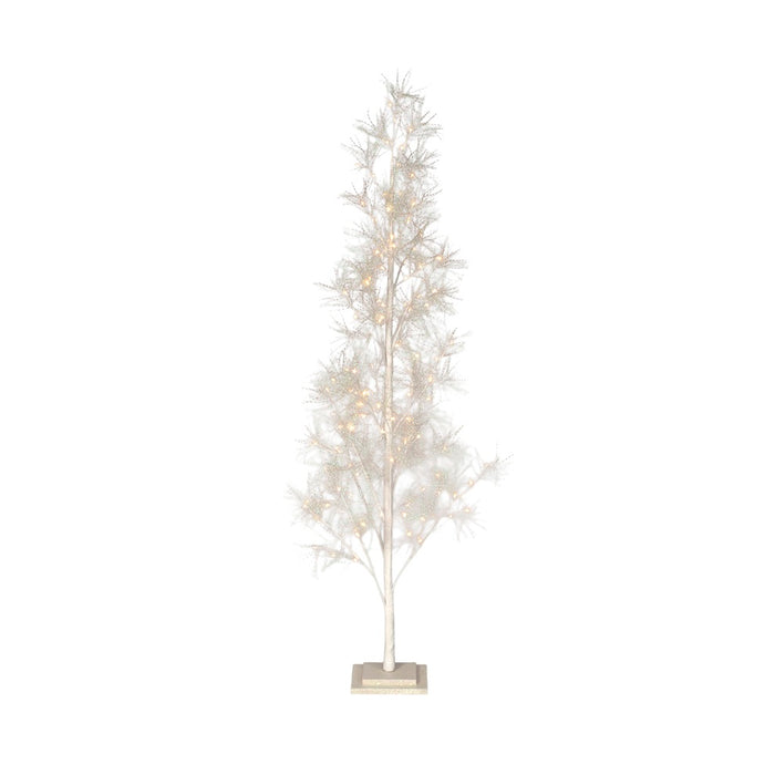 72 in Pine Tree w/Warm White LED Lights - White
