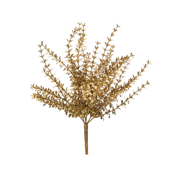 15 in Metallic Boxwood Bush - Gold/Green