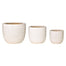Round Taper Ceramic Planters - White