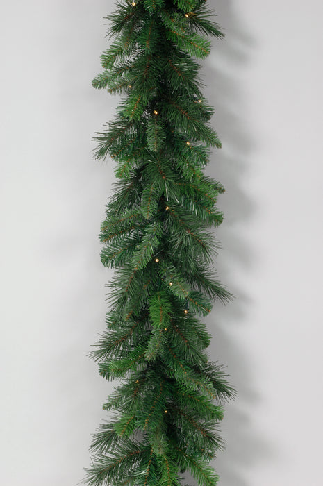 Vinyl Pre-Lit Deluxe Evergreen Garland
