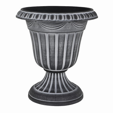 16" Plastic Urn - Black/Whitewash