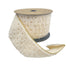 4" Faux Fur Metallic Gold Stars Ribbon - White