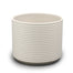 Horizontal Ribbed Round Pot - White