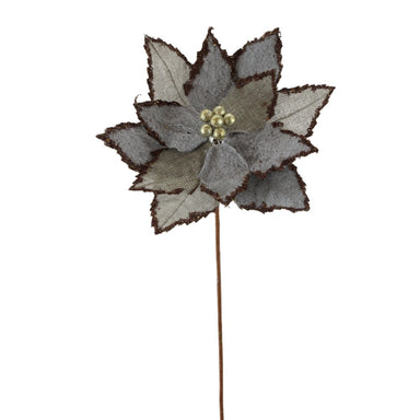 20 in Poinsettia Stem - Grey