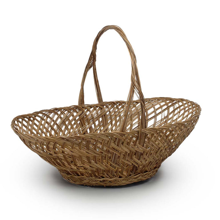 Two Tone Midrib Boat Basket w/Handle