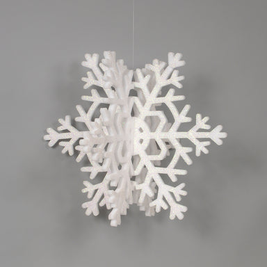 Foam 3D Snowflake Ornament w/Hanger - Snow
